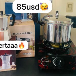 Set de Olla de Presión, Cafetera y Fogón de Gas