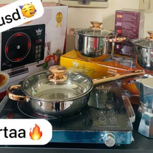 SET de Calderos, Cafetera y Fogón de Inducción