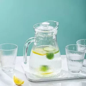 SET de Jarra y 4 Vasos de Cristal