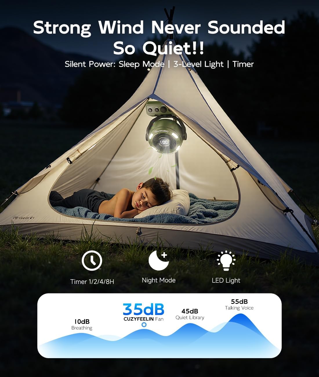 Ventilador portátil recargable F-100 - Imagen 5