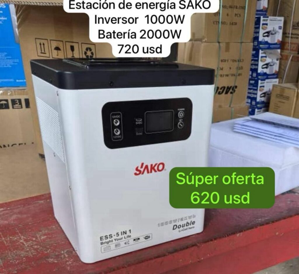 Estación de Energía SAKO 1000W con Batería de 2000Wh