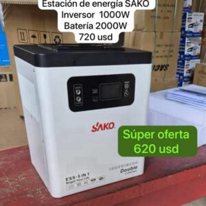 Estación de Energía SAKO 1000W con Batería de 2000Wh