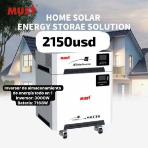 Kit Inversor Must 3kW + Batería 7168Wh
