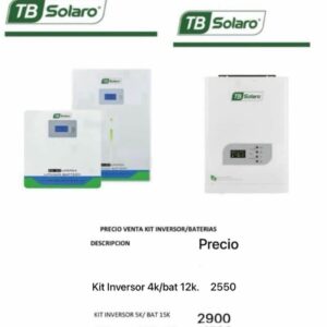 Kit Inversor 4Kw + Bateria 12Kw TB Solaro