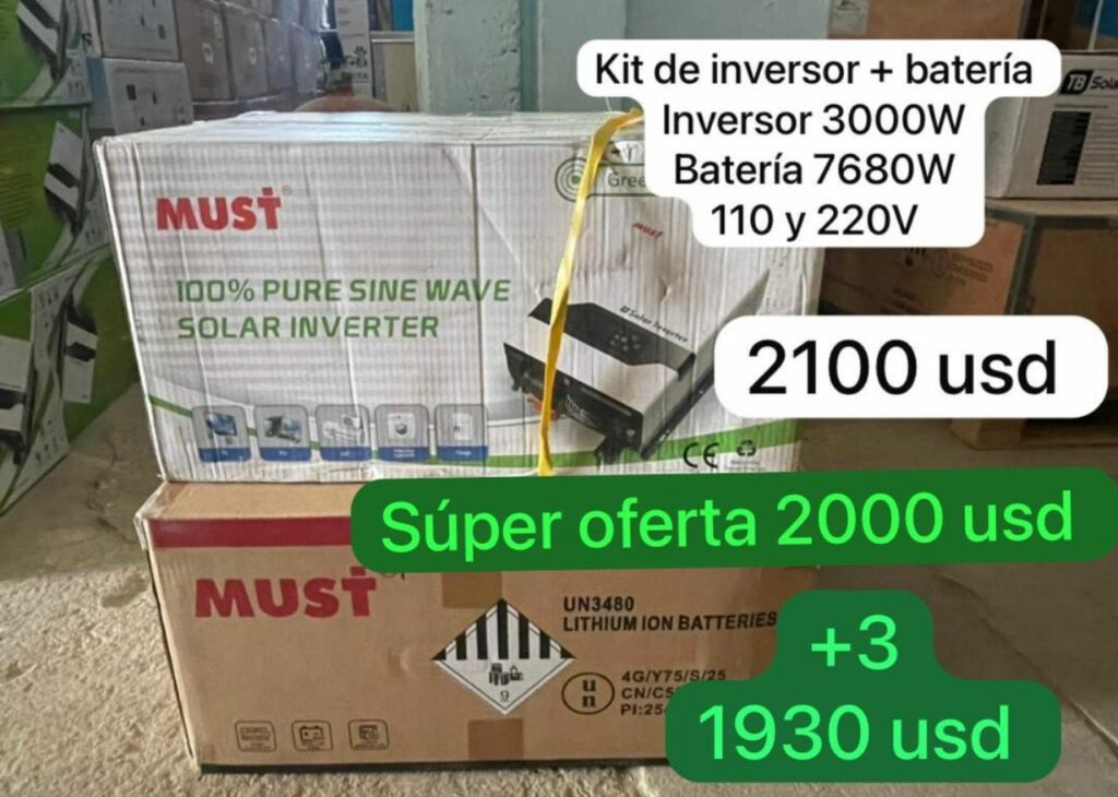Kit Inversor MUST 3kW + Batería MUST 15.36kWh