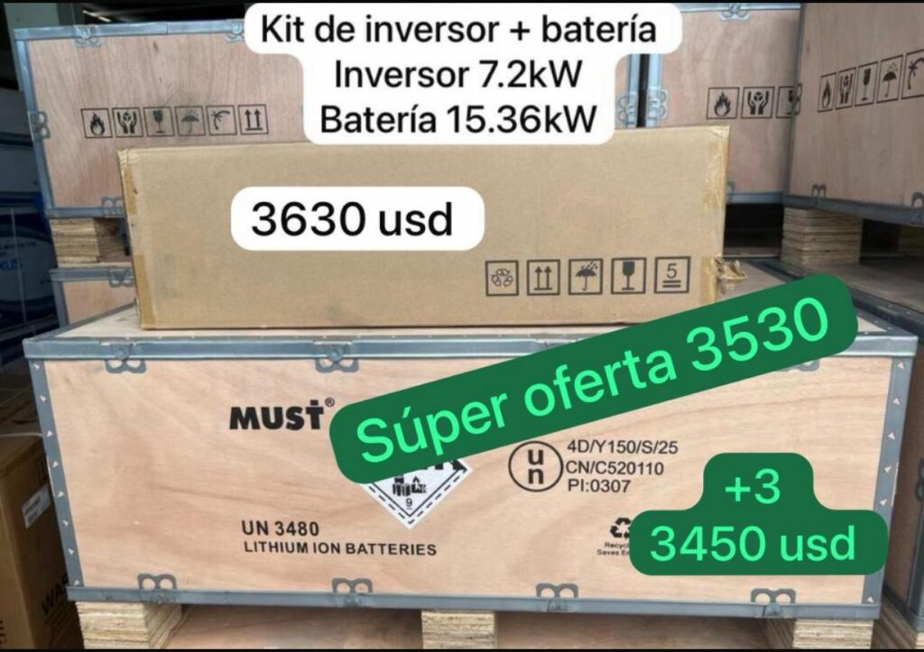 Kit Inversor Must 7.2KW + Batería 15.36KW