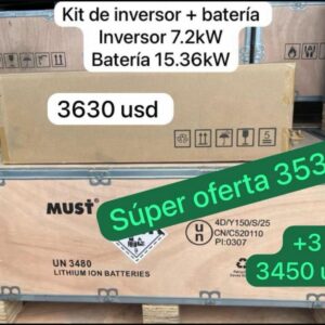 Kit Inversor Must 7.2KW + Batería 15.36KW