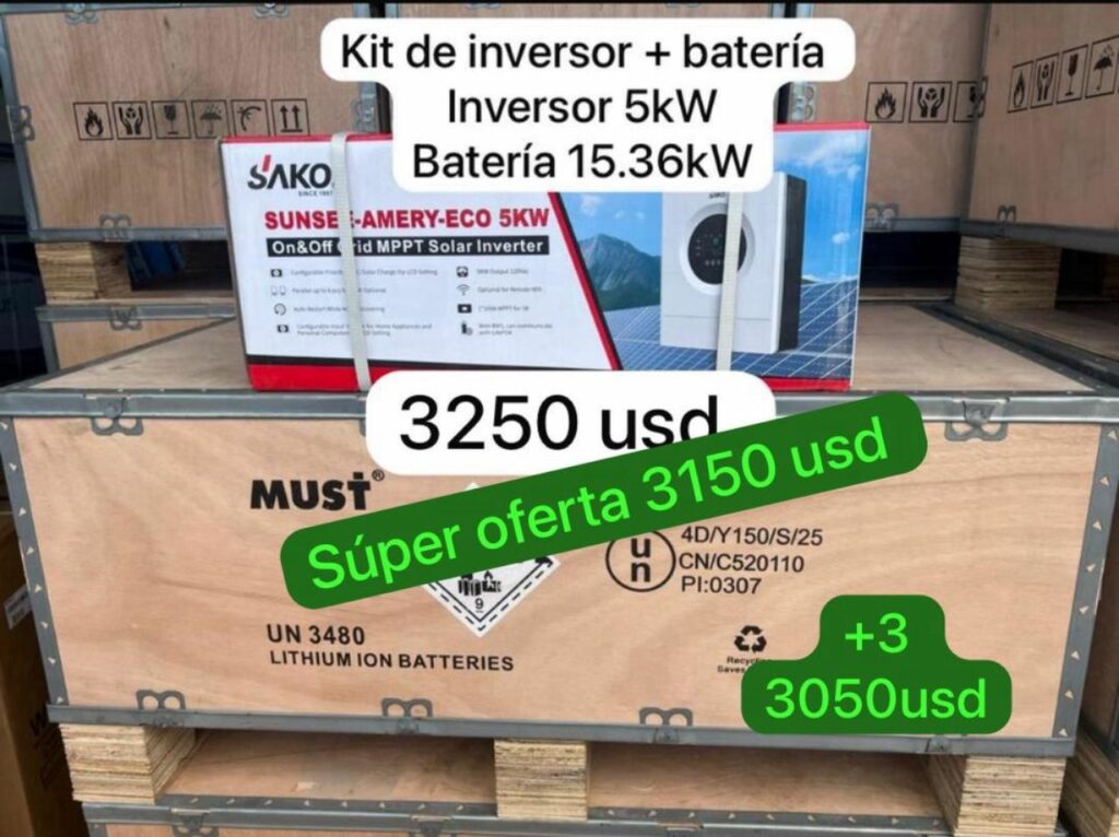Kit Inversor SAKO 5kW + Batería MUST 15.36kWh