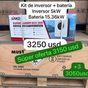 Kit Inversor SAKO 5kW + Batería MUST 15.36kWh