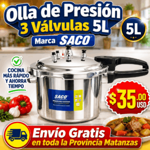 Olla de Presión de 3 Válvulas 5L